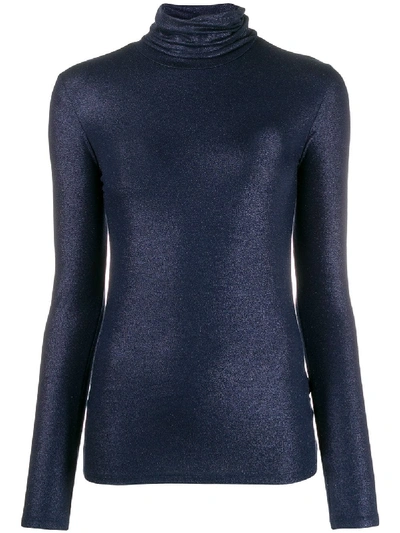 Shop Majestic Turtleneck Sweater In Blue