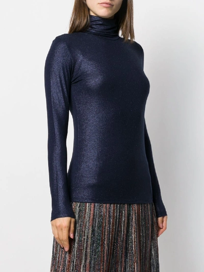 Shop Majestic Turtleneck Sweater In Blue