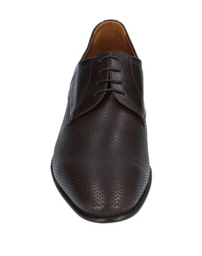 Shop A.testoni Lace-up Shoes In Dark Brown