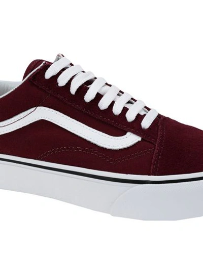 Shop Vans Man Sneakers Burgundy Size 8.5 Soft Leather, Textile Fibers In Red