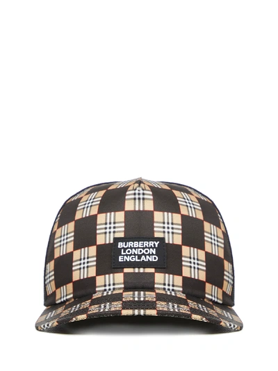 Shop Burberry Cap In Black/beige