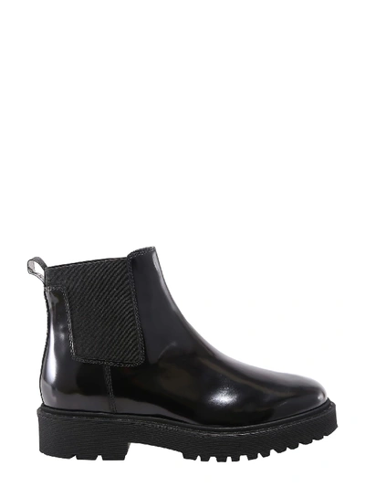 Shop Hogan Patent Leather Chelsea Boots In Black