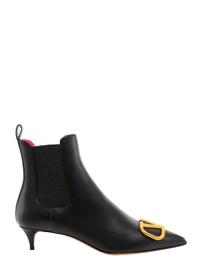 Shop Valentino Vlogo 40mm Ankle Boots In Black