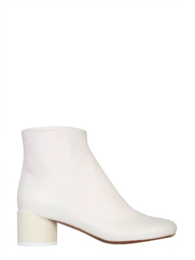 Shop Mm6 Maison Margiela 6 Low Heel Boots In Bianco