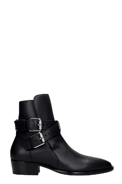 Shop Amiri Buckle Boot Ankle Boots In Black Leather