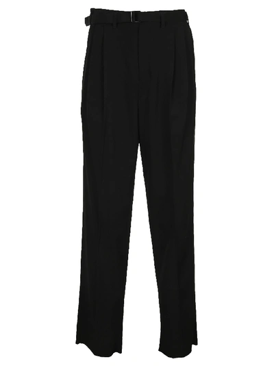 Shop Lemaire Belted Pleated Pants In Black