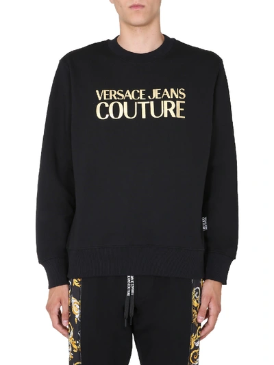 Shop Versace Jeans Couture Crew Neck Sweatshirt In Nero
