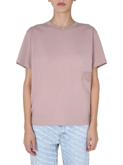 Shop Alexander Wang T Crew Neck T-shirt In Rosa