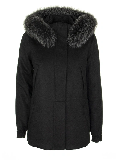Shop Loro Piana Icery Short Cashmere - Storm System® Fur Fox Jacket In Caviar