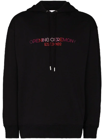 Shop Opening Ceremony Logo-embroidered Hoodie In Black