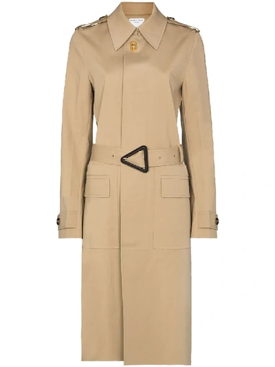 Shop Bottega Veneta Single-breasted Trench Coat In Neutrals