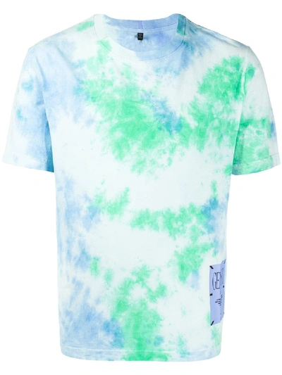 Shop Mcq By Alexander Mcqueen Logo Patch Tie-dye T-shirt In Blue