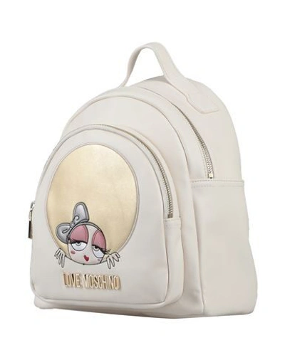 Shop Love Moschino Backpacks In Ivory
