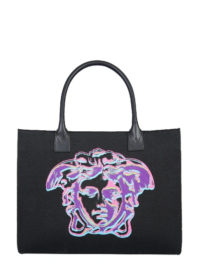 Shop Versace Medusa Pop Shopping Bag In Black