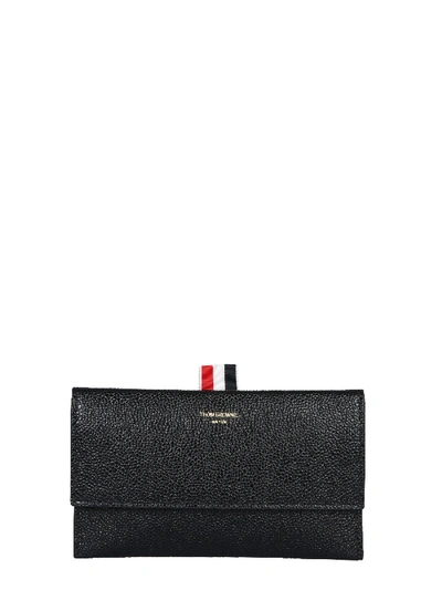 Shop Thom Browne Wallet With Flap In Black