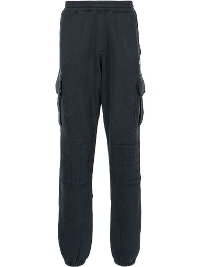 Off-white Logo-print Patch-detail Track Pants In Blue