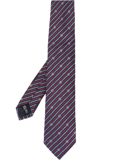 Shop Ferragamo Krawatte Mit Gancini-kettenmuster In Blue