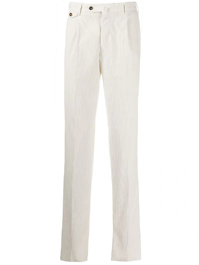 Shop Pt01 Corduroy Straight Chinos In White