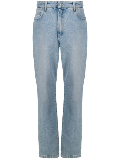 Shop Moschino Dungaree Straight-leg Jeans In Blue