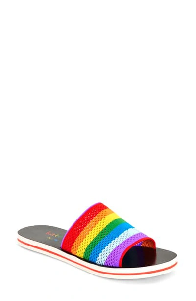 Shop Kate Spade Spectrum Slide Sandal In Rainbow Fabric