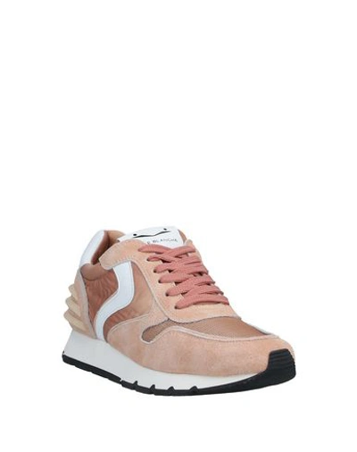 Shop Voile Blanche Woman Sneakers Apricot Size 5 Soft Leather, Nylon In Orange