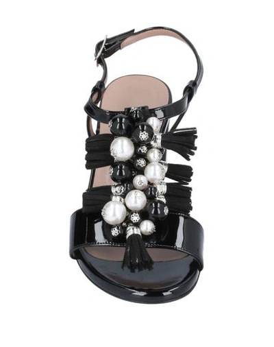 Shop Albano Woman Sandals Black Size 6 Textile Fibers