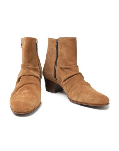 Shop Amiri Woman Ankle Boots Tan Size 5 Soft Leather In Brown