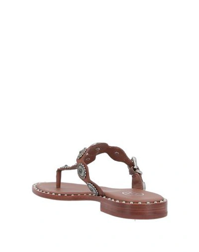 Shop Ash Woman Thong Sandal Brown Size 7 Soft Leather