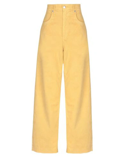 Shop Department 5 Woman Pants Ocher Size 31 Cotton, Elastane In Yellow