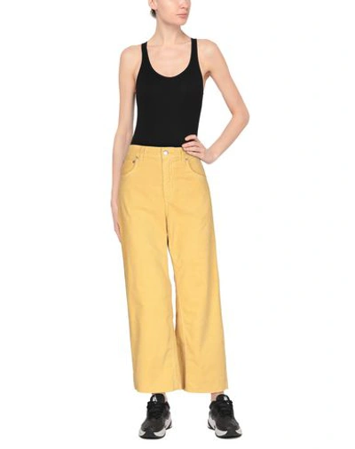 Shop Department 5 Woman Pants Ocher Size 31 Cotton, Elastane In Yellow