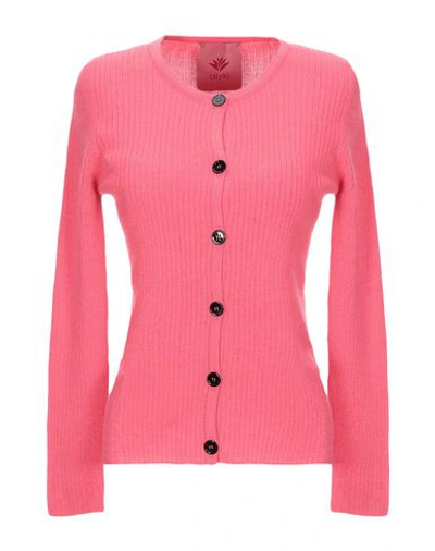 Shop Alyki Cardigan In Fuchsia