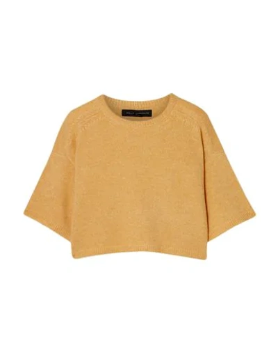 Shop Sally Lapointe Lapointe Woman Sweater Ocher Size M/l Baby Cashmere, Silk In Yellow