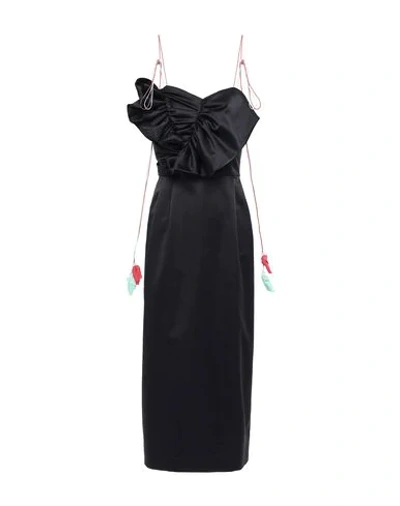 Shop Anna October 3/4 Length Dresses In Black