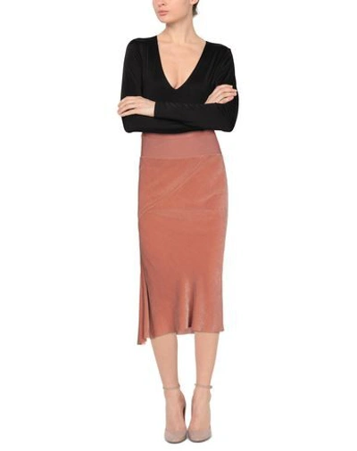 Shop Rick Owens 3/4 Length Skirts In Brick Red