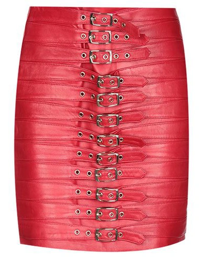 Shop Manokhi Knee Length Skirts In Red