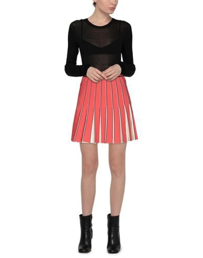 Shop Off-white Woman Mini Skirt Coral Size 4 Viscose, Polyester In Red