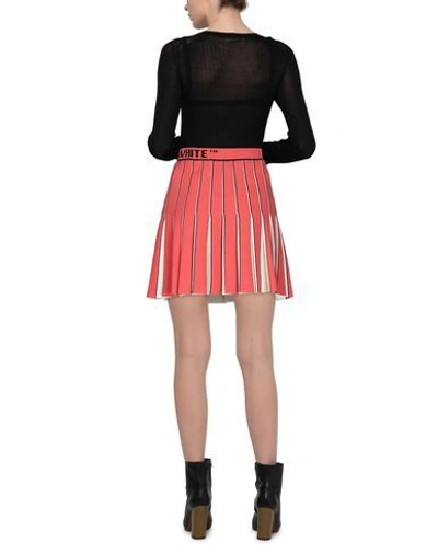 Shop Off-white Woman Mini Skirt Coral Size 4 Viscose, Polyester In Red