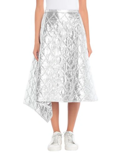Shop Juunj Midi Skirts In Silver