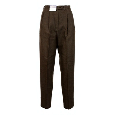 Pre-owned Burberry Brown Wool Trousers