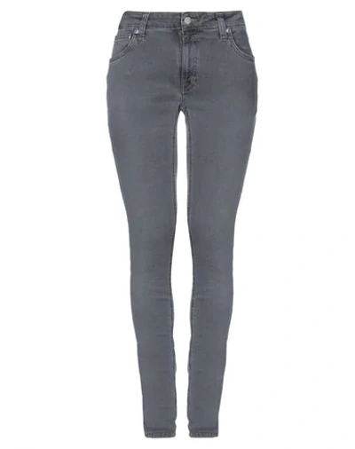 Shop Nudie Jeans Co Woman Jeans Lead Size 30w-32l Organic Cotton, Polyester, Elastane In Grey