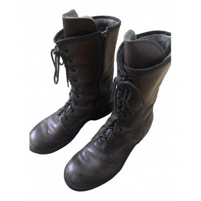 Pre-owned Moma Brown Leather Boots
