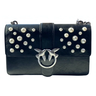 Pre-owned Pinko Love Bag Black Leather Handbag