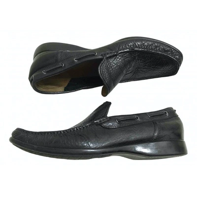 Pre-owned Bally Black Leather Flats