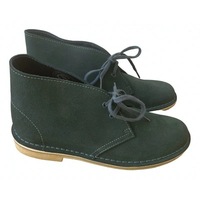 Pre-owned Clarks Green Suede Ankle Boots