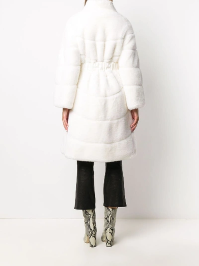 Shop Ermanno Scervino Faux-fur Coat In White