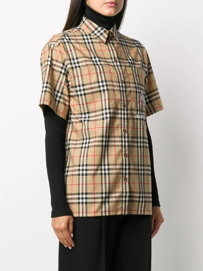 Shop Burberry Cotton Shirt In Beige