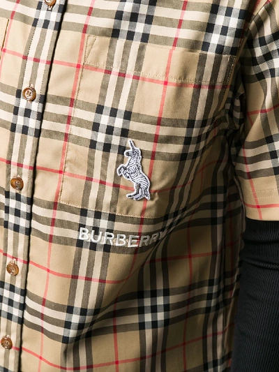 Shop Burberry Cotton Shirt In Beige