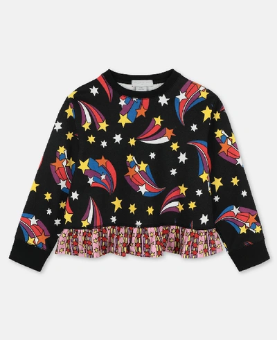 Shop Stella Mccartney Kids Shooting Stars Cotton Sweatshirt In Black