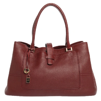 Pre-owned Loro Piana Burgundy Leather Large Odessa Bellevue Tote
