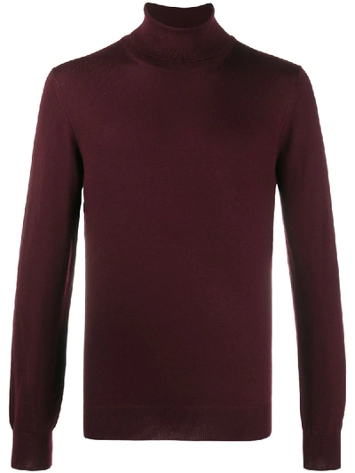 Barba Napoli Roll Neck Jumper In Red